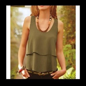 Hd in Paris tiered olive green tank top